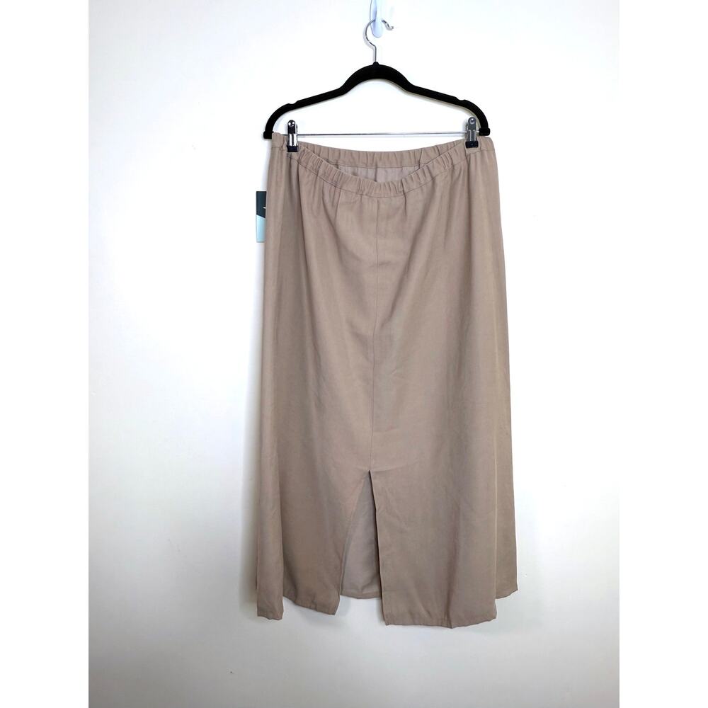 NWT Tuckernuck Keaton Skirt‎ XL Women’s Beige Khaki Midi Cotton Blend $128 - Picture 5 of 8